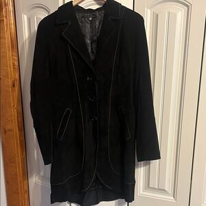 Suede Tailored Long Jacket